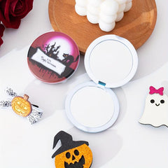 Cat & Bat Pattern Compact Mirror Double Side Folding Makeup Mirror
