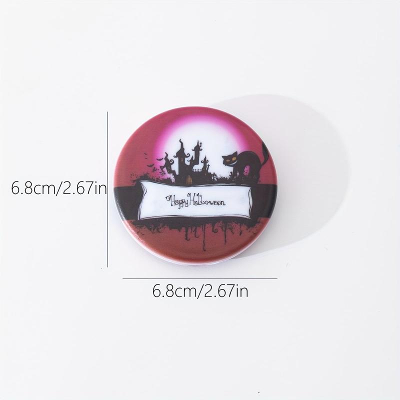 Cat & Bat Pattern Compact Mirror Double Side Folding Makeup Mirror