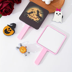Bat & Pumpkin Pattern Hand Mirror - Halloween Gift