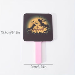 Bat & Pumpkin Pattern Hand Mirror - Halloween Gift