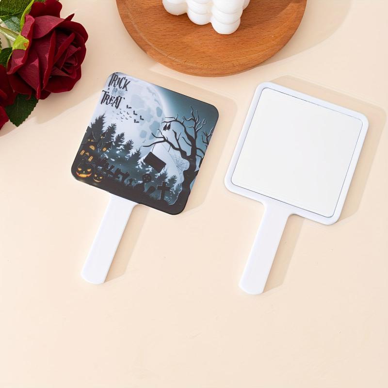 Halloween Handheld Mirror Cartoon Style Portable Travel Vanity Mirror