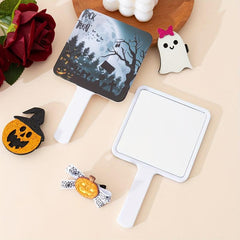 Halloween Handheld Mirror Cartoon Style Portable Travel Vanity Mirror