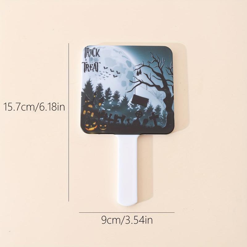Halloween Handheld Mirror Cartoon Style Portable Travel Vanity Mirror