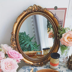 Retro Wall mounted Makeup Mirror Bathroom Mirror Dressing Table Mirror