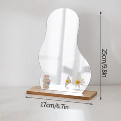 Nordic Style Acrylic Decorative Mirror with Wooden Base