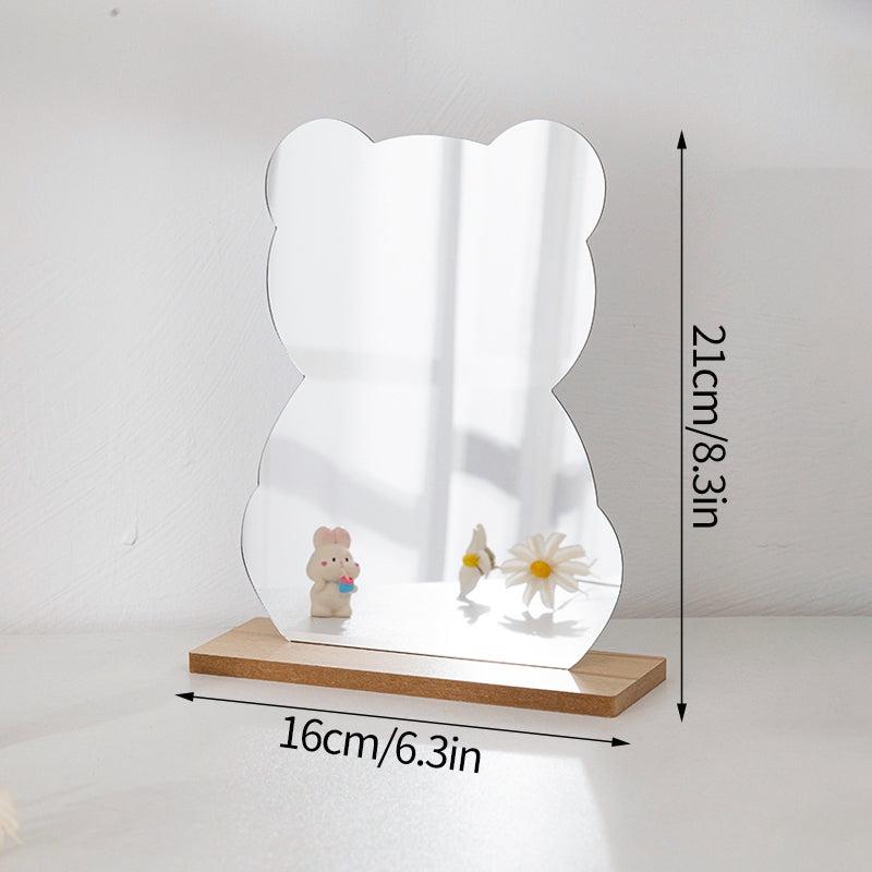 Nordic Style Acrylic Decorative Mirror with Wooden Base