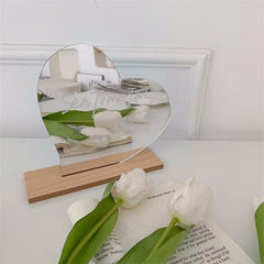 Nordic Style Acrylic Decorative Mirror with Wooden Base