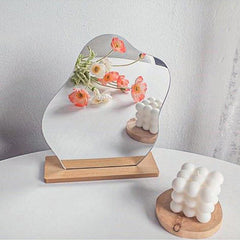 Nordic Style Acrylic Decorative Mirror with Wooden Base