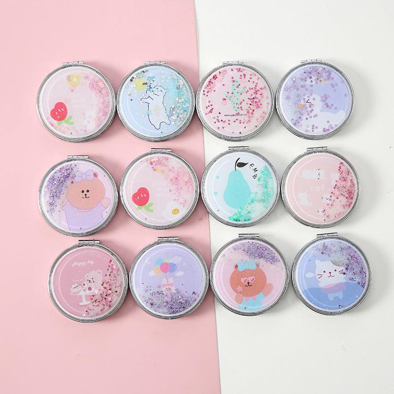 Cute Cartoon Vanity Mirror Double Side Compact Makeup Mirror for Girls and Women