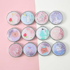 Cute Cartoon Vanity Mirror Double Side Compact Makeup Mirror for Girls and Women