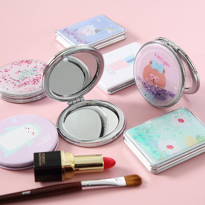 Cute Cartoon Vanity Mirror Double Side Compact Makeup Mirror for Girls and Women