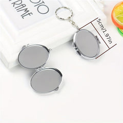 12pcs Sublimation Blank Keychain Mini Metal Makeup Mirror