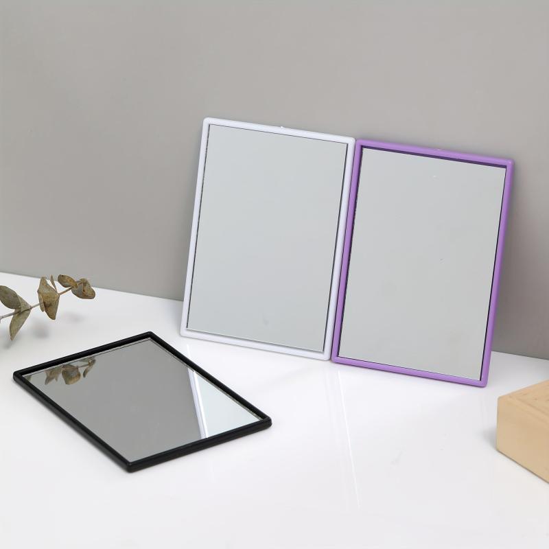 3pcs Portable Small Purple Mirrors for Travel and Touch-ups