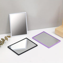 3pcs Portable Small Purple Mirrors for Travel and Touch-ups