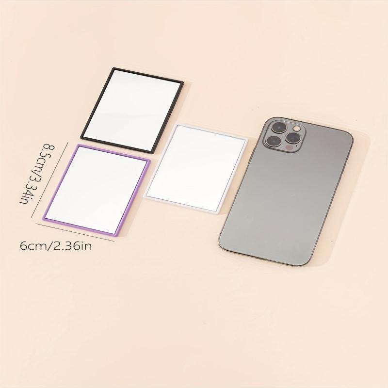 3pcs Portable Small Purple Mirrors for Travel and Touch-ups