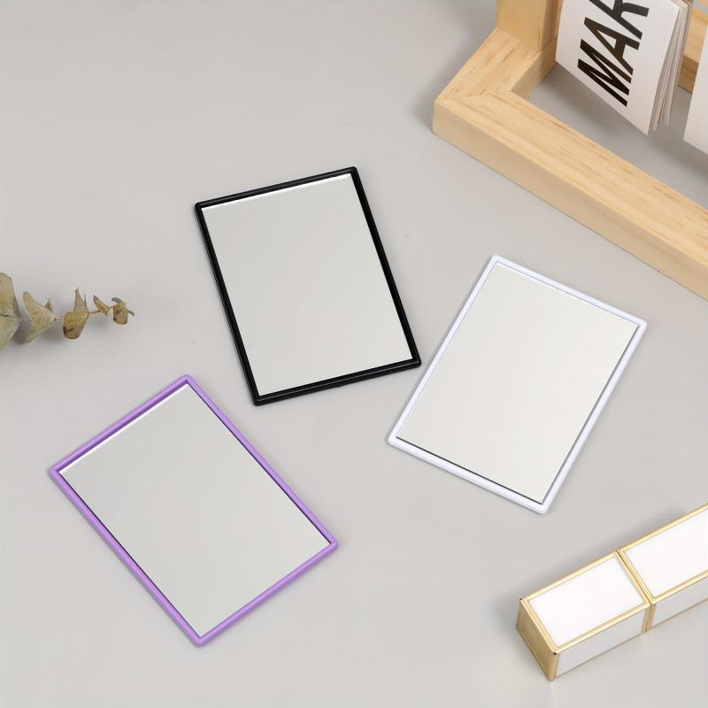 3pcs Portable Small Purple Mirrors for Travel and Touch-ups