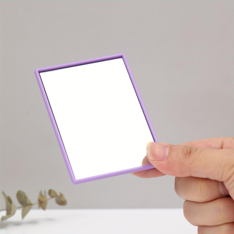 3pcs Portable Small Purple Mirrors for Travel and Touch-ups