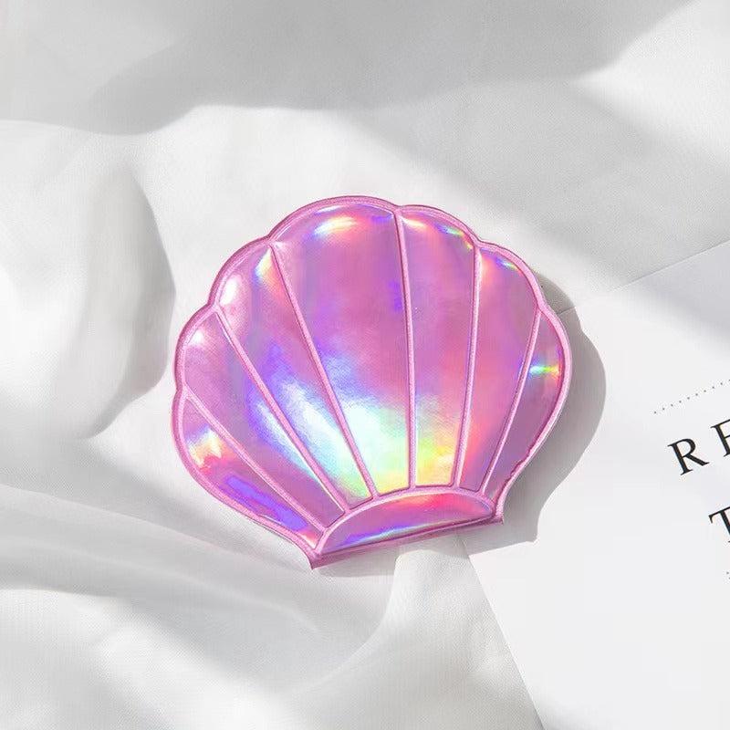 Shell Glitter Bling Mirror Double Sided Compact Makeup Mirror