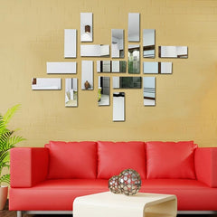 2pcs Acrylic Mirror Wall Sticker Decal for Home Decor