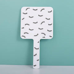 Square Handheld Makeup Mirror with Handle for Shaving Salon