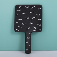 Square Handheld Makeup Mirror with Handle for Shaving Salon