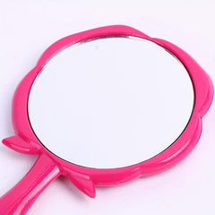 Vintage Embossed Rose Handheld Mirror with Handle Compact