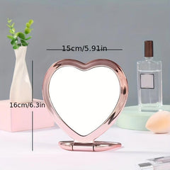 Heart Shaped Travel Makeup Mirror for Girls & Women