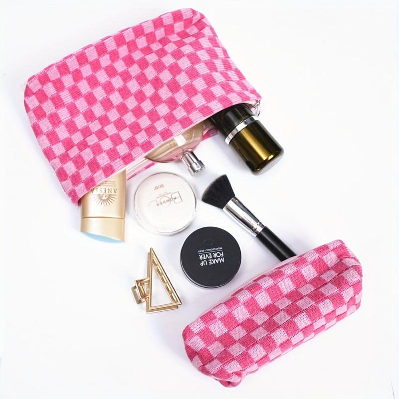 2-Piece Checkered Makeup Bag Set for Women