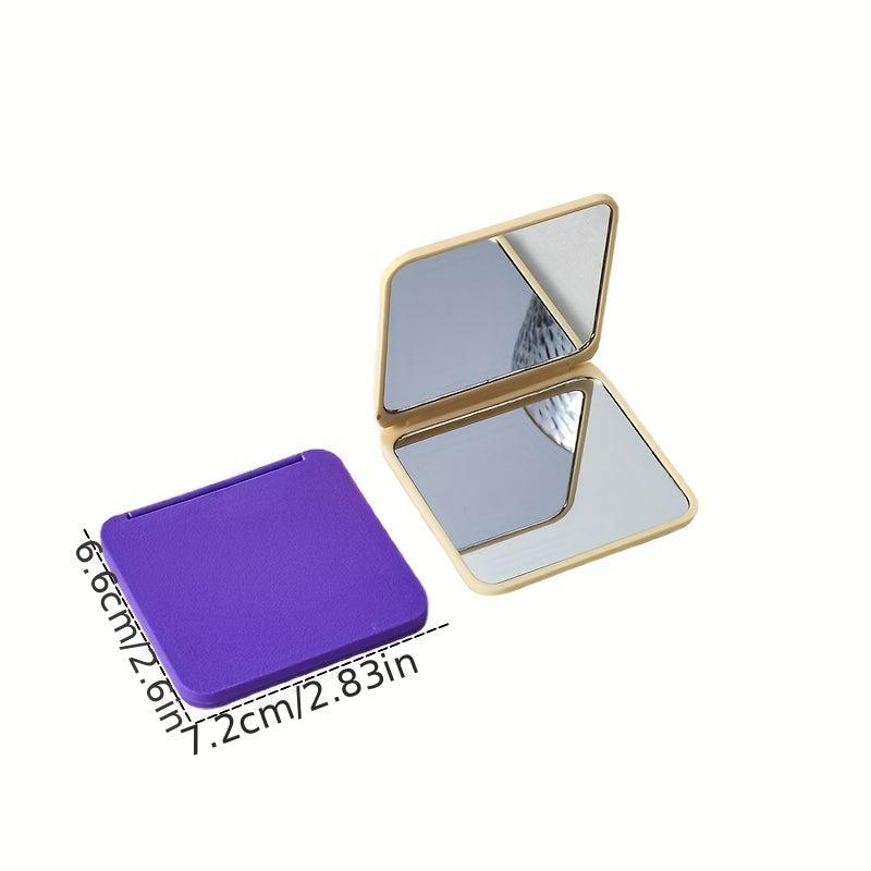 1PCS Portable Mini Makeup Mirror Travel Double Sided Square Folding Mirror