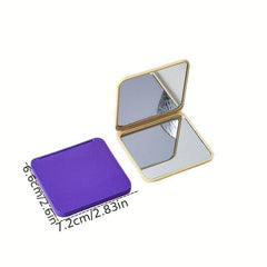 1PCS Portable Mini Makeup Mirror Travel Double Sided Square Folding Mirror