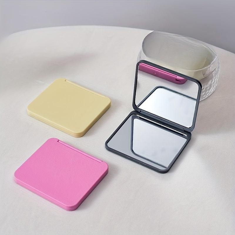 1PCS Portable Mini Makeup Mirror Travel Double Sided Square Folding Mirror