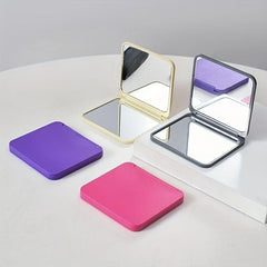1PCS Portable Mini Makeup Mirror Travel Double Sided Square Folding Mirror