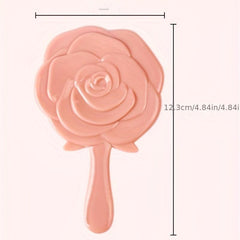Rose Handheld Mirror Decorative Makeup Mirror with Handle for Travel