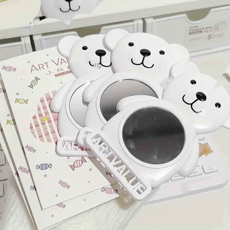 Bear Hand Mirror Small Travel Size Round Vanity Makeup Mirror
