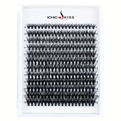 240pcs Cluster Lashes D Curling Long Individual Lashes Faux Mink False Eyelashes