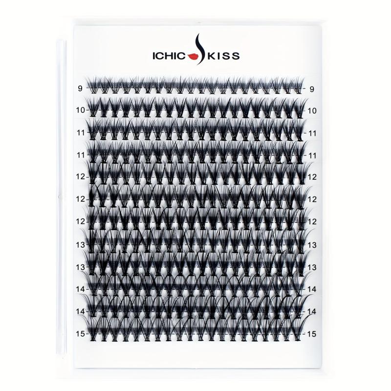 240pcs Cluster Lashes D Curling Long Individual Lashes Faux Mink False Eyelashes