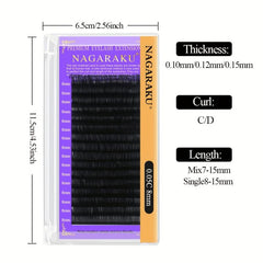 Eyelash Extensions Individual Lashes 0.10-0.12-0.15 C D Curling Mix 7-15mm