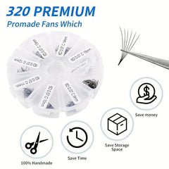 320 Pieces D Curling Hair Thick Eyelash Extension Fan Premade False Eyelashes