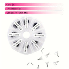 320 Pieces D Curling Hair Thick Eyelash Extension Fan Premade False Eyelashes