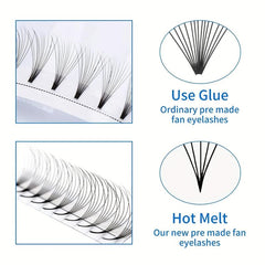 320 Pieces D Curling Hair Thick Eyelash Extension Fan Premade False Eyelashes