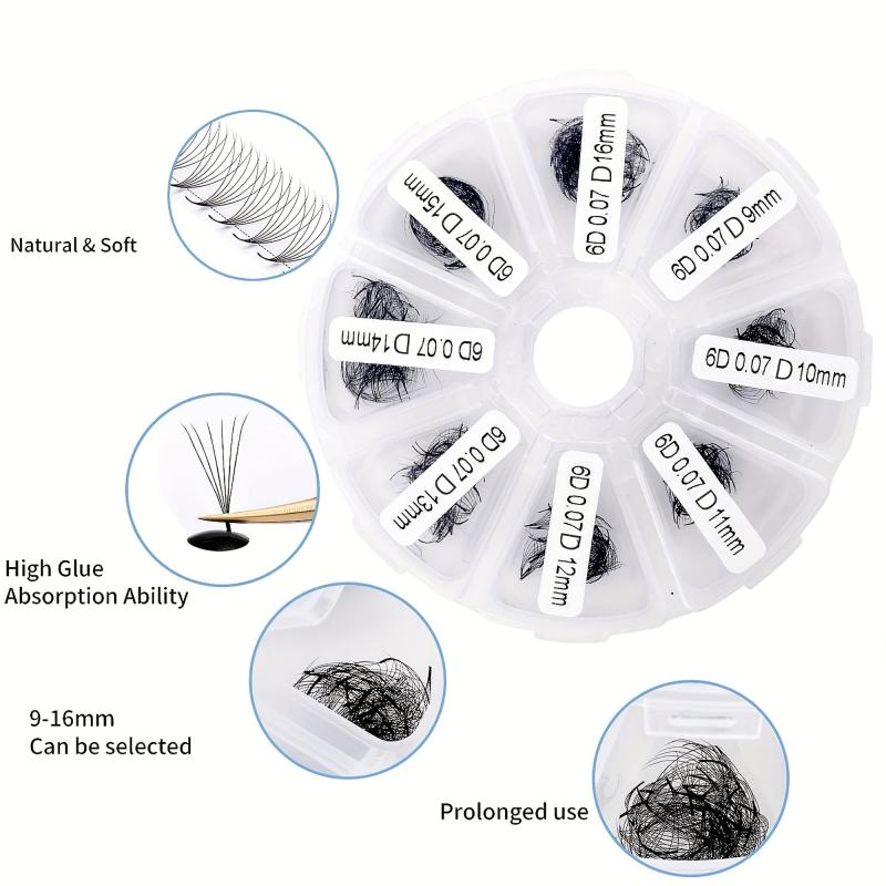 320 Pieces D Curling Hair Thick Eyelash Extension Fan Premade False Eyelashes