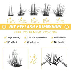 Cat Eye Lash Clusters Flat Lashes Natural Look