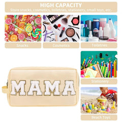 Preppy Makeup Bag With Strap Nylon Waterproof Travel Toiletry Bag