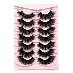7 Pairs Full Strip Eyelashes Thick Curling 18mm Fluffy False Eyelashes