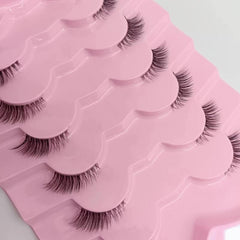 7 Pairs Fox Eye Lashes Mixed Length D Curling Natural Looking Synthetic Mink
