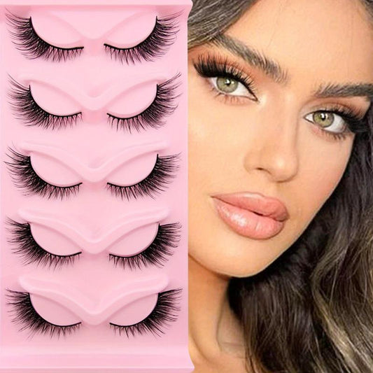 Long Fluffy Cat Eye Lashes Natural Faux Mink False Eyelashes