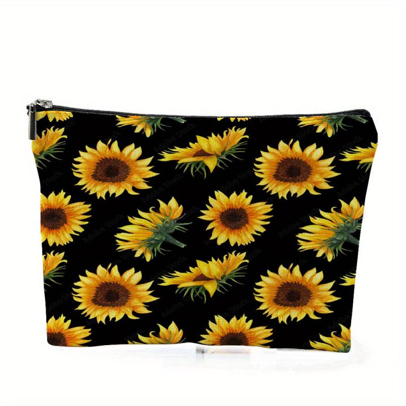 Floral Polyester Waterproof Makeup Bag Portable Storage Bag