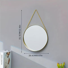 Vintage Round Vanity Mirror with Hanging Chain for Home Bathroom