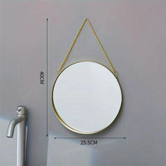 Vintage Round Vanity Mirror with Hanging Chain for Home Bathroom