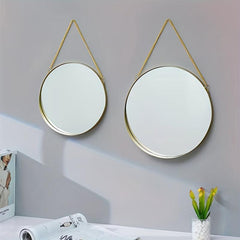Vintage Round Vanity Mirror with Hanging Chain for Home Bathroom